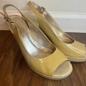 Antonio Melani Platform Slingback Heels Patton Leather 8.5 - Picture 1 of 11