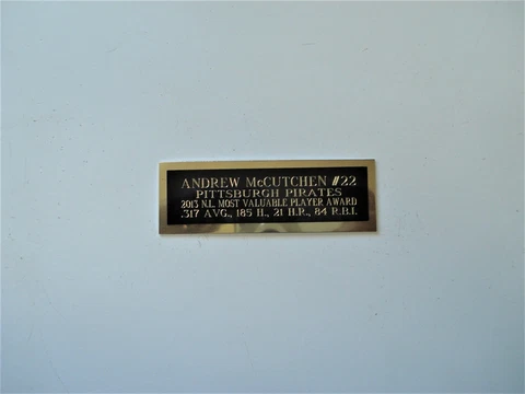 Andrew McCutchen Pirates 2013 NL MVP Award Baseball Card Plaque Nameplate 1 X 3 Cover