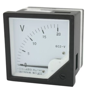 DC 0-20V Messbereich Voltmeter Kunststoff Panel Analog Voltmeter Klasse 1,5 - Bild 1 von 3