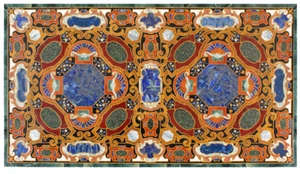 48" x 32" Dining Marble Table Top Pietra Dura Lapis Inlay Handicraft Home Decor - Picture 1 of 12