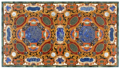 48" x 32" Dining Marble Table Top Pietra Dura Lapis Inlay Handicraft Home Decor - Image 1 of 4