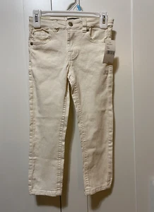 NWT 7 For All Mankind Girl's Peggi Tapered Straight 5-Poccket Jeans Size 5 Cream - Picture 1 of 9