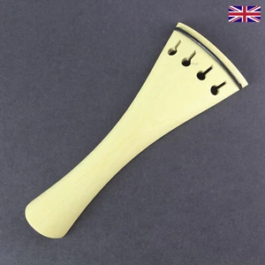 White Boxwood Violin Tailpiece - French Model - Black Trim - Picture 1 of 3
