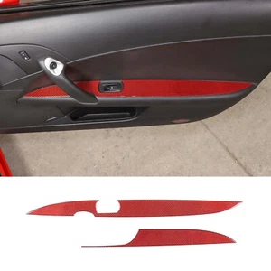 Red Carbon Fiber Door Inner Handle Panel Trm Sticker For Corvette C6 2005-2013 - Picture 1 of 20