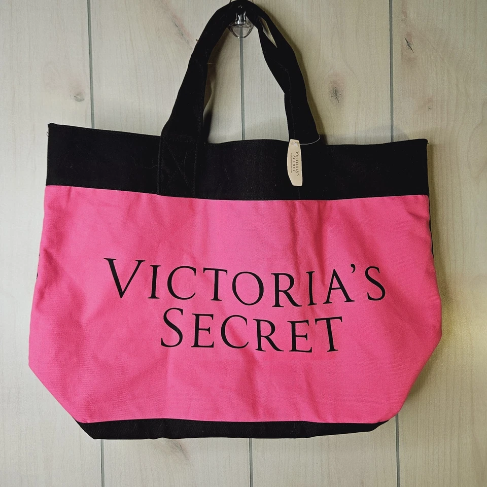 Victoria's Secret Pink 2015 Colorblock Pink/red Tote Canvas Bag