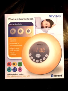 Vivitar- Bluetooth Wake-Up Sunrise & Bedtime Clock & Sound Machine - Picture 1 of 8