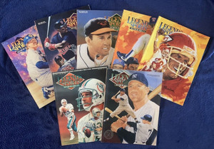 7 LEGENDS SPORTS MEMORABILIA 1992-1994: MANTLE, MONTANA, MARINO & UNCUT CARDS!!