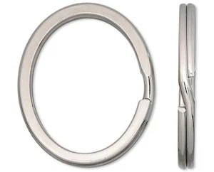 Anillo dividido, 10 acero plateado acabado níquel 34x28 mm plano OVALADO con identificación de 28x22 mm - Imagen 1 de 3