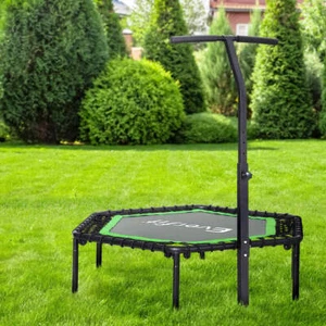 Everfit 48inch Hexagon Fitness Trampoline Rebounder Adjustable Handrail Green - Picture 1 of 7