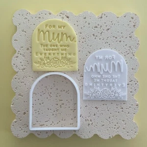 Happy Mothers Day Cookie Cutter Stamp Fondant Embosser Set - Picture 1 of 2