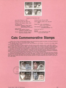 FDC # 2372-2375 22 cent Cats Breeds 1988 . USPS Souvenir Page Stamp 886 - Picture 1 of 1
