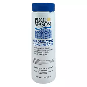 Pool Season 2 lb Chlorine Chlorinating Concentrate Granule Sanitizer Shock - Picture 1 of 2