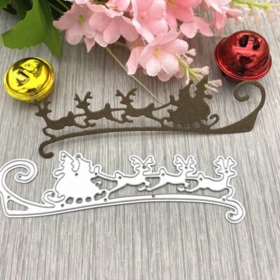 Weihnachten Hirsch Schlitten Metall Stencil Dies DIY Scrapbooking Stanzschablone - Bild 1 von 4