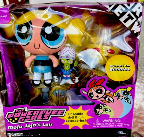 2000 TRENDMASTERS The POWERPUFF GIRLS BUBBLES  MOJO JOJO’s Lair Figure Set NEW Cover