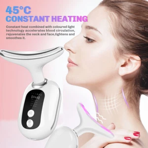 Neck Face Lifting Massager Skin Tighten Device 3 LED Anti Wrinkle Double Chin - Picture 1 of 17
