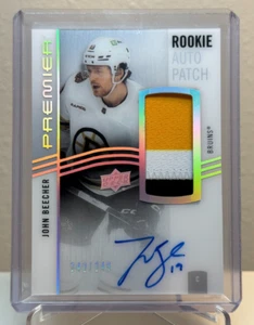 2023-24 UD Premier Rookie Patch Auto True RPA John Beecher 242/249 Tri-Color - Picture 1 of 2
