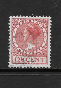 NETHERLANDS SCOTT 179 USED VF - 1927 12.5c DEEP ROSE ISSUE - QUEEN WILHELMINA - Picture 1 of 2