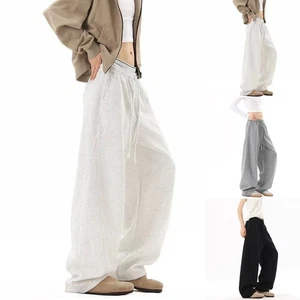 Casual Wear Straight Casual Pants Sports Simple Trousers Full Length Solid Color - Picture 1 of 29