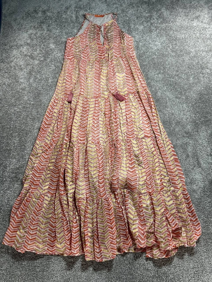 Maxi Vestido Oliphant Largo Borla en Niveles Para Mujer Pequeño Multicolor Algodón Cerradura Foto 1 de 4