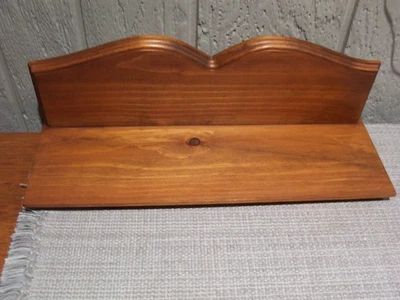 Деревянная винтажная настенная витрина полка деревянная подвесная длина 15 дюймов простое настенное крепление - Изображение 1 из 4