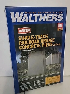 Walthers Cornerstone HO 933-4550 SingleTrack Railroad Bridge Concrete Piers Kit - Image 1 of 3