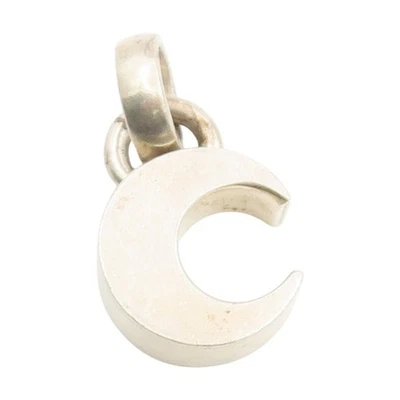 925 Пробы винтажный кулон модернистский твердый полумесяц Луна подвеска PT25275 - Изображение 1 из 4