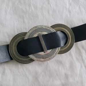 Chico’s schwarzer verstellbarer Ledergürtel Medaillons Boho Damen Größe M/L - Bild 1 von 11