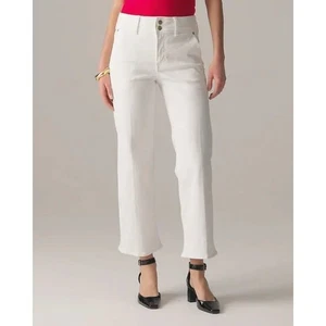 Jeans J.Crew slim largo con bottoni impilati bianco 26 nuovo con etichetta - Foto 1 di 6