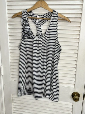 Camiseta sin mangas para mujer con espalda deportiva a rayas negras, talla XXL, acento con volantes, otoño, capas Foto 1 de 4