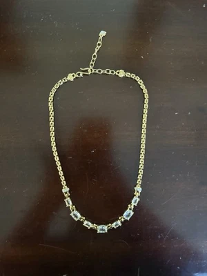 Auténtico collar de cadena de oro Swarovski con cristales y cierre de gancho Foto 1 de 4