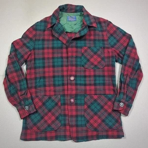 Pendleton Wool Blazer Vintage 50s 60s Mens Small Plaid Chore Jacket 3 Button - Picture 1 of 17