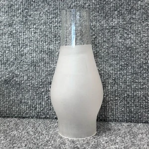 Vintage frosted glass hurricane lamp shade 7” parlor oil lamp 2” fitter - Picture 1 of 5