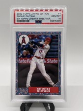 2022 TOPPS JAPAN EDITION #1 SHOHEI OHTANI ANGELS CHERRY TREE VARIATION PSA 10
