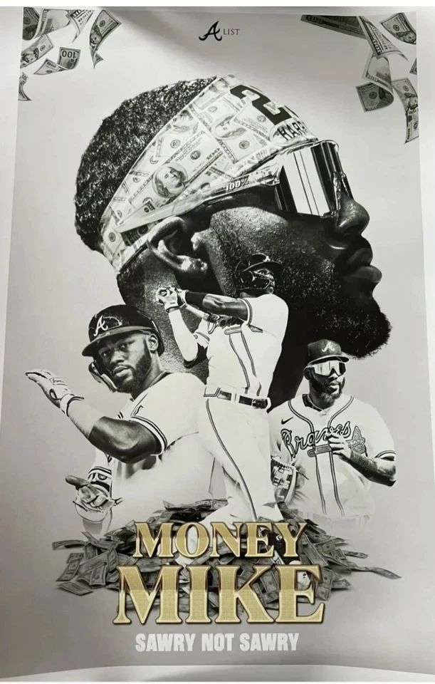 Póster exclusivo de Michael Harris, Money Mike, 2022 de los Bravos lista A (envío GRATIS) Foto 1 de 1