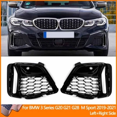 For 2019-2021 BMW M340i G20 G21 G28 M Sport Front Bumper Fog Light Cover Grille Foto 1 de 4