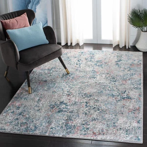 Safavieh Power Loomed Meadow Collection Light Grey / Blue Area Rugs - MDW583G - Picture 1 of 16