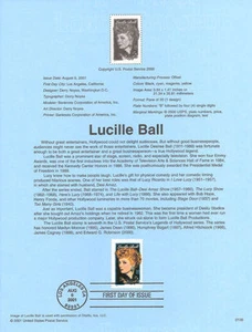 #0136 34c Lucille Ball Stamp #3523 Souvenir Page - Picture 1 of 1