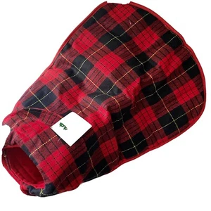 New Doggiduds Black Red Plaid Dog Coat Jacket Size 18 Small Breed - Picture 1 of 4