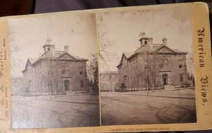 Salem Mass. Classical & High Schools 1890 by Proctor stereoview photo  - Picture 1 of 7