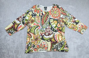 RQT Blouse Womens Size 1X Floral Design Mature Career Casual Office - Picture 1 of 7