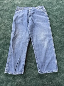 Vintage 90s Y2K Wrangler Baggy Skater Cargo Jean Denim Carpenter Mens Light 36 - Picture 1 of 7