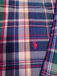 Ralph Lauren Shirt Mens Colorful Plaid 2XB Classic Fit Flannel Button Up - Picture 1 of 4