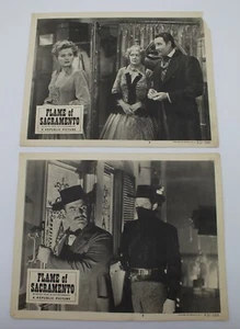 2 Bill Elliott Flame Of Sacramento Lobby Cards R51 1951 Re-Release Republic VG - Picture 1 of 7