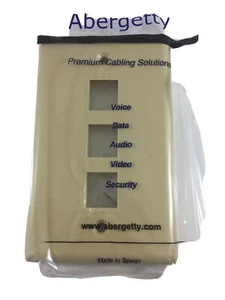 LOT 83 ABERGETTY 3 Port Faceplates Ivory Triple Jack Port  - Picture 1 of 6