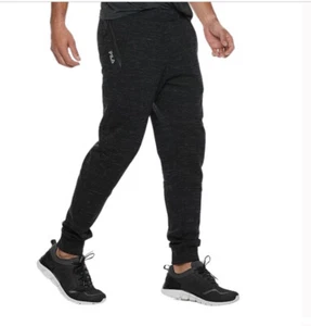 NWT Fila Sport 2.0 Fleece Lined Tapered Joggers Medium Black Gray Men’s - Picture 1 of 12