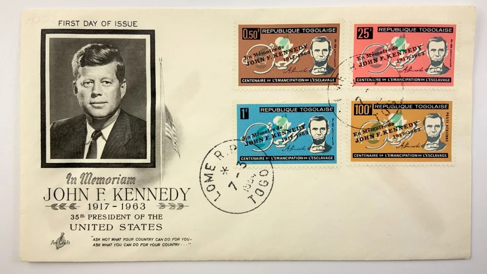John F Kennedy 1917-1963 Memoriam FDC République Togolaise Togo Cover HH394 - Image 1 of 4