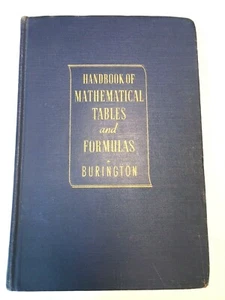 HANDBOOK OF MATHEMATICAL TABLES AND FORMULAS Vintage 1958 3rd Edition Burington - Imagen 1 de 11