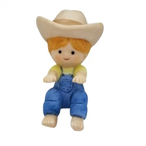 Enesco Country Cousin Katie Mädchen sitzend mit Strohhut Figur Vintage 1988 - Bild 1 von 6