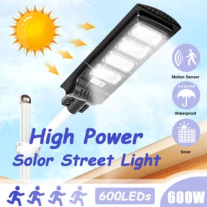 600W LED Solar Light Motion Sensor Waterproof 6500K Outdoor Garden Street Lamp - Picture 1 of 12