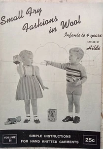 Traje de nieve tejido HILDE Small Fry Fashions lana 1955 Vol 81 patrones de colección infantil-4 años - Imagen 1 de 9